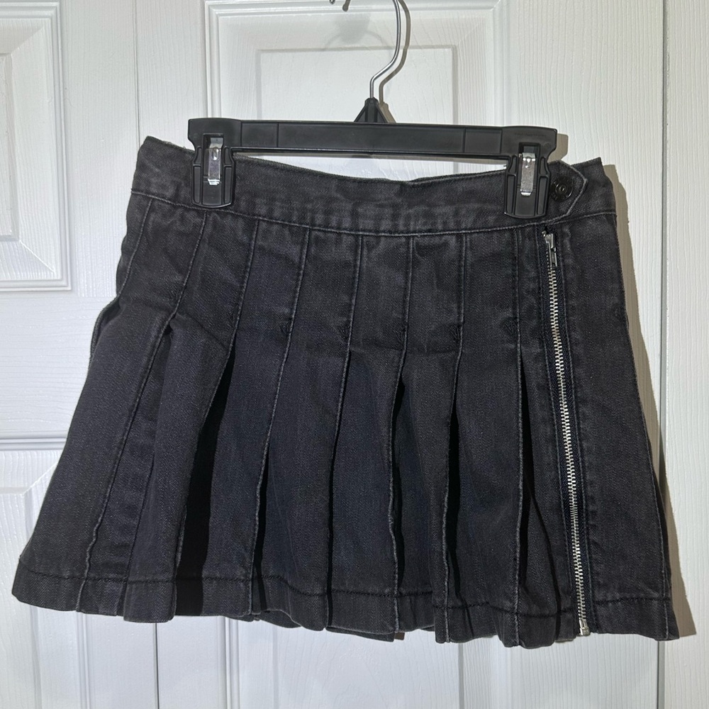 Children's Place Girls Denim Pleated Skirt with Zipper and Shorts, Size 10